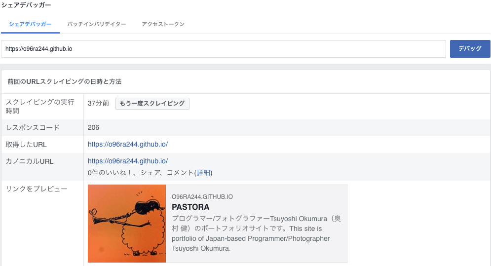 Facebook OGP Debug